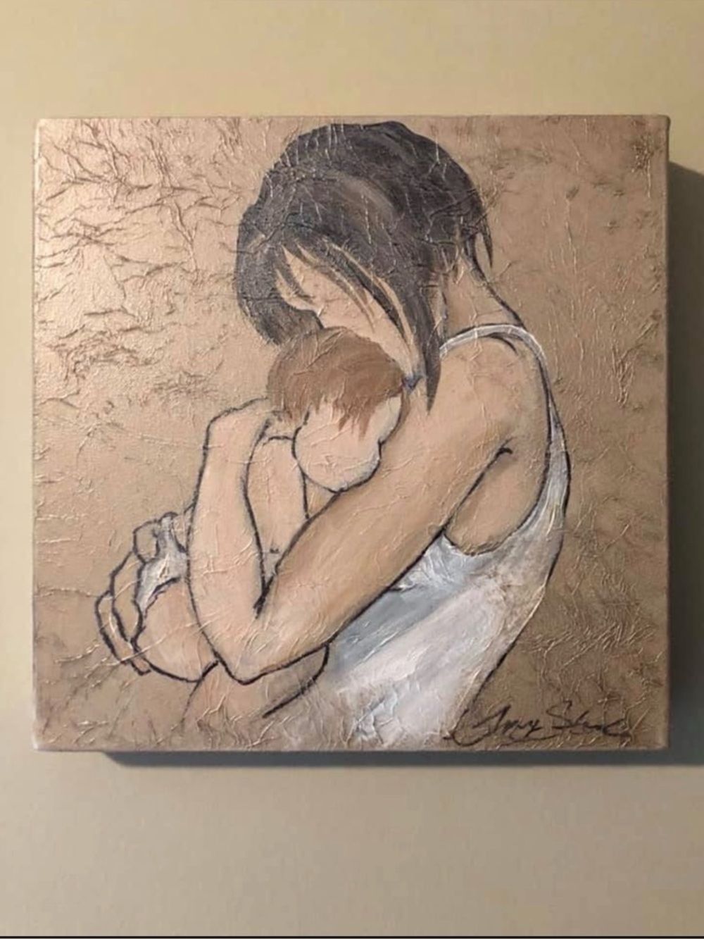 Mother-Child Canvas Original Painting by local artist